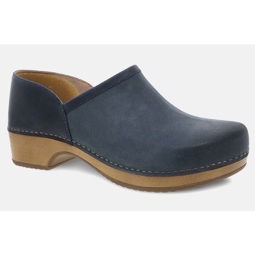 Dansko Brenna Blue Suede Clogs Sz 7.5 - Picture 5 of 9